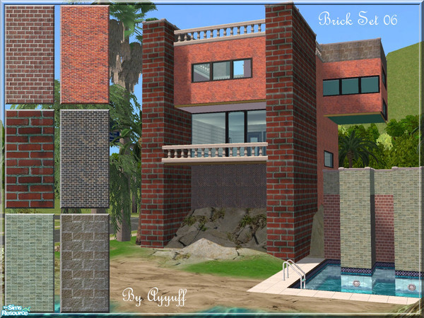 Sims 2 — Brick Set 06 by ayyuff — Included: 6 bricks..Cost:2