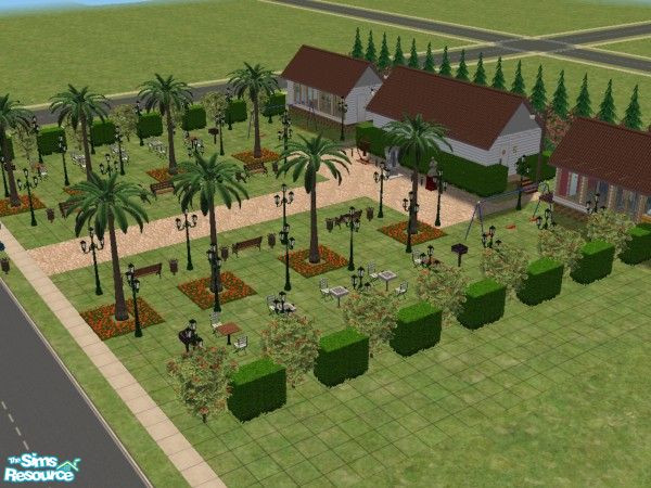 Sims 2 — Waisteland 2 by fiskal — A comunity Lot with places to BBQ, play chess, some stores, ART, etc