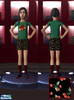 Sims 2 — Cherry Print Skirt by MorbidFerris — A cherry print skirt for your sim kids. Features black and red sneakers and