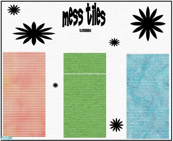 Sims 2 — Mess Tiles by tdyannd — Perfect for the bathroom, but I guess you could put them in your kitchen. :]