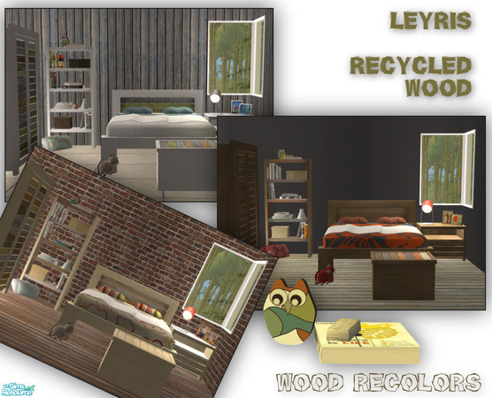 Sims 2 — Leyris - Bedrooms - Wood recolors by mirake — These textures are to be used on the wooden furniture elements of