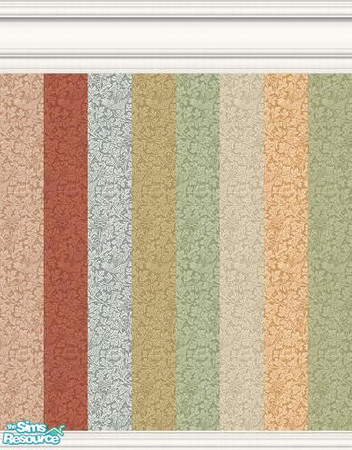 Sims 2 — Victorian Silk Wallpaper - Set I by HollyChappell — Stunning vintage Victorian silk wallpaper with white marble