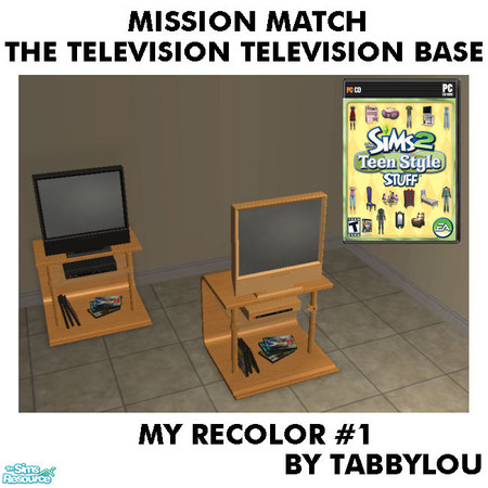 Sims 2 — Tl - MM TheTelevisonTelevisionBase Recolor01Wd by TabbyLou — Base ONLY My Recolor #1 Wood Recolor of Teen Style
