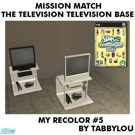 Sims 2 — Tl - MM TheTelevisonTelevisionBase Recolor05Wd by TabbyLou — Base ONLY My Recolor #5 Wood Recolor of Teen Style