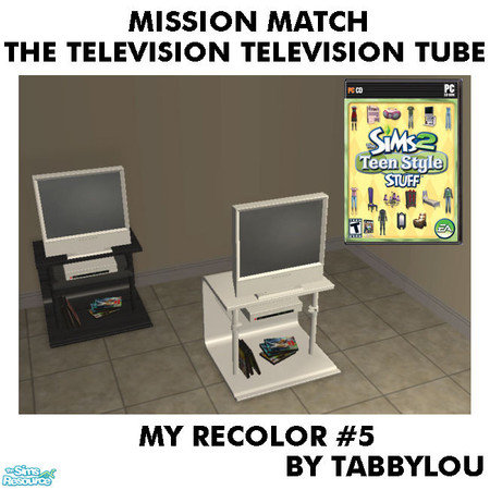 Sims 2 — Tl - MM TheTelevisonTelevisionTube Recolor05Wd by TabbyLou — Tube/Metal ONLY My Recolor #5 Wood Recolor of Teen