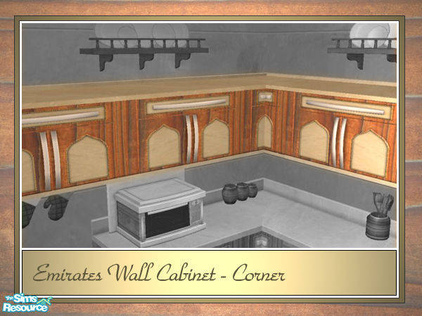 Sims 2 — Emirates Wall Cabinet - Corner by senemm — An elegant, modern and patent kitchen made of marble, noble wood and