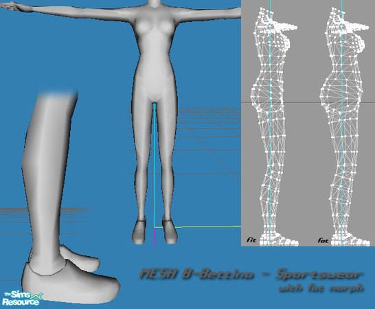Sims 2 — Adidas Sportswear - MESHb-bettina_sportswear by b-bettina — This is the mesh file. It has got wider hips,