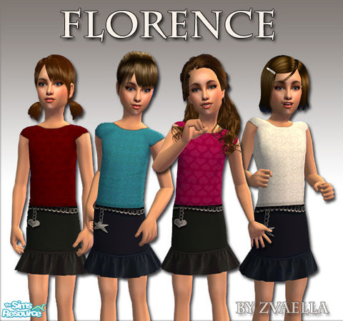 Sims 2 — Florence - for kids by zvaella — 4 cute outfits for girls on a fantastic mesh by Katelys! Enjoy! :)