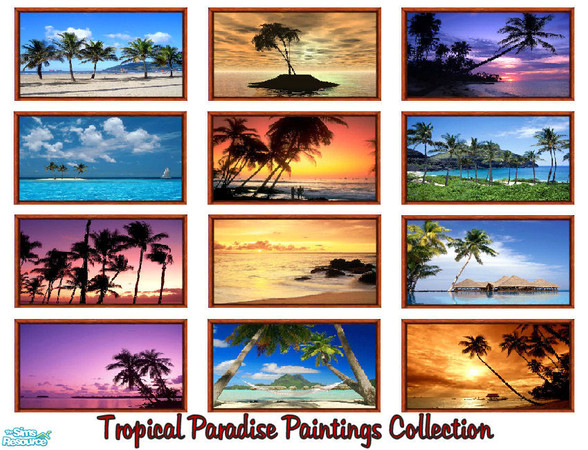 Sims 2 — \'Tropical Paradise\' Paintings Collection by shadow66 — This is a set of paintings depicting 12 scenes of