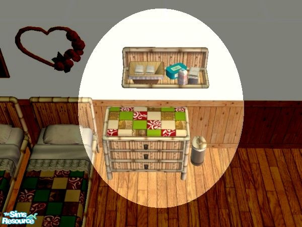 Sims 2 — Maxis Matching \"Tiki\" Patchwork Changing Table  by HopeInHeaven — I took all four of the original