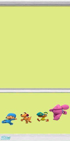 Sims 2 — Pocoyo Nursery - Pocoyo Wallpaper 2 by Lexiy — Pocoyo Wallpaper with the whole gang walking along.
