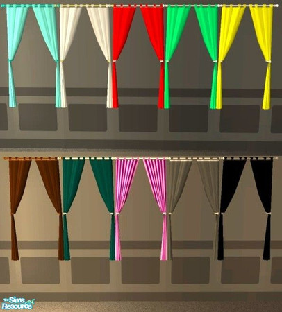 Sims 2 — cheap funky curtains. by qvisn —  curtains to brighten up any room, without costing a lot of money. by qvisn