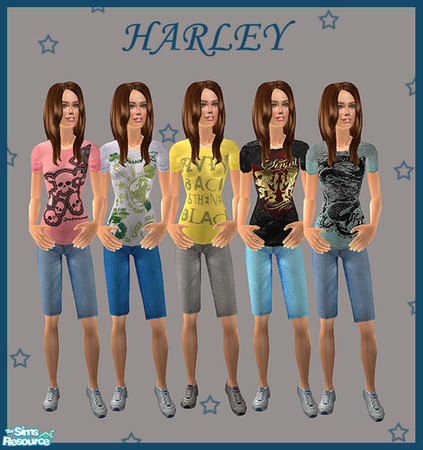 Sims 2 — Harley by Elena. — 1 mesh and 5 recols! Mesh included in set. Enjoy!
