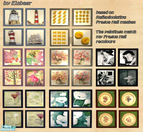 Sims 2 — Reflex Prague Paintings by Eisbaerbonzo — I added some Prague Paintings to match my Prague Hall recolours