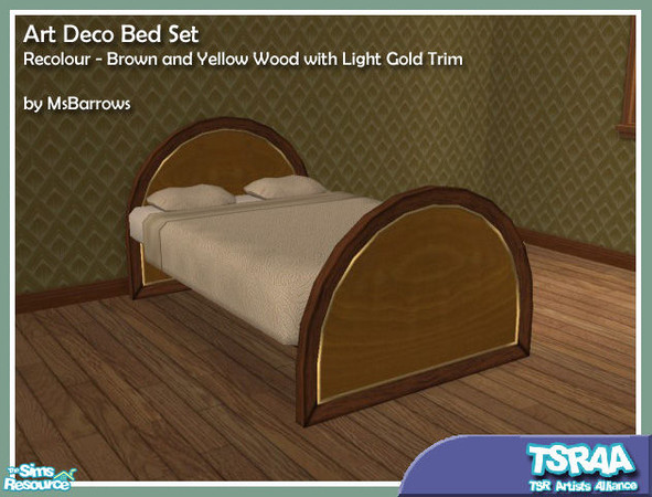 Sims 2 — Art Deco Recolour - Brown and Yellow by MsBarrows — A brown and yellow wood recolour of the Art Deco set.
