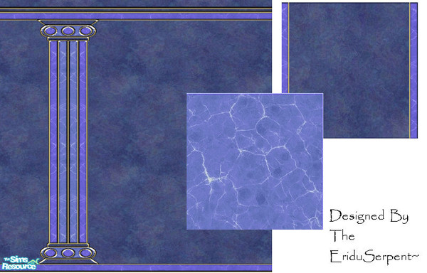 Sims 2 — Lapiz Lazuli Wall & Floor Set by eriduserpent — This is a very regal looking set...I did this for my very