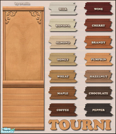 Sims 2 — Tourni by zvaella — Paneling walls in 14 different colors. Enjoy! :)