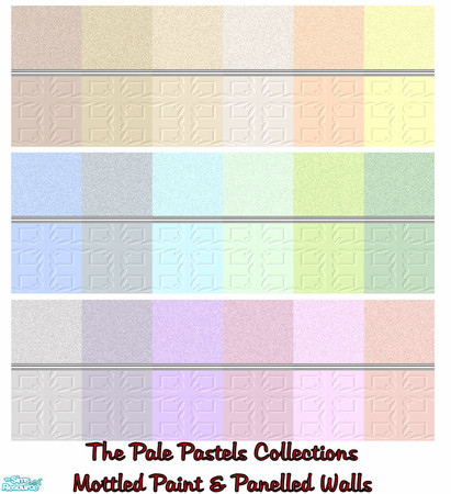 Sims 2 — Pale Pastels Collection - Mottled Panelled Walls by shadow66 — From my \'Pale Pastels Collections\' - a set of