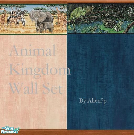 Sims 2 — Animal Kingdom Wall Set by Alien5p322564 — its the set as my \"Orange and Blue Wallpapers\" set but i