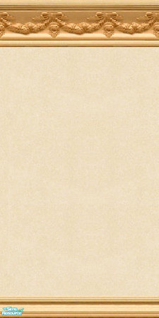 Sims 2 — jsf2PineSwagBisque by jsf — Pine mouldings with a swag motif hold a light, bisque colored wallpaper.