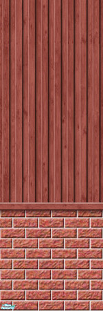 Sims 2 — Studio K Vertical Wood & Light Brick - Burnt Coral by StudioKhagerks — 
