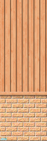 Sims 2 — Studio K Vertical Wood & Light Brick - Cantaloupe by StudioKhagerks — 