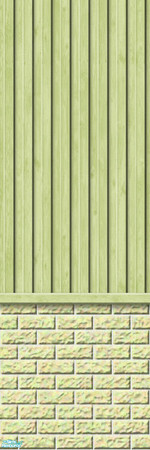 Sims 2 — Studio K Vertical Wood & Light Brick - Celery by StudioKhagerks — 