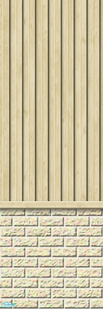 Sims 2 — Studio K Vertical Wood & Light Brick - Honey by StudioKhagerks — 