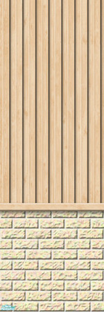 Sims 2 — Studio K Vertical Wood & Light Brick - Apricot by StudioKhagerks — 