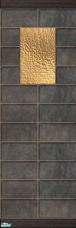 Sims 2 — Copper & Stone Set - Copperwall2 by eriduserpent — A very modern, macho looking stone wall with a hammerd