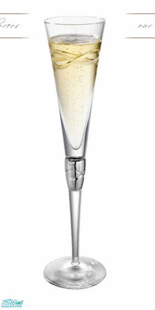 Sims 2 — Champagne Flute Thin Wall with Scripting by Ses — Part of the Champagne Class set