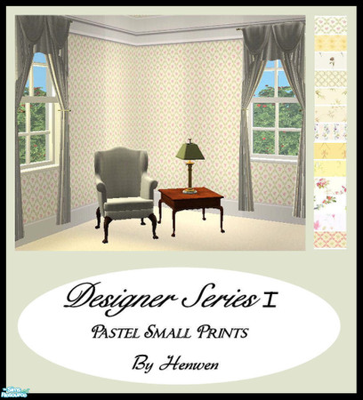 Sims 2 — Designer Series I Pastel Small Prints by Henwen — As a request I made some small print wallpaper using the same