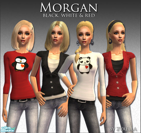 Sims 2 — Morgan - BWR - for teens by zvaella — More of the \"Morgan\" collection, this time in Black, White and