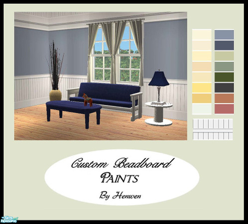 Sims 2 — Paints With Custom Made Beadboards by Henwen — New beadboards, not Maxis. Created with my recent Paint Sets