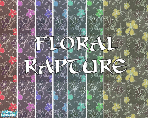 Sims 2 — Floral Rapture by Ses — A set of modern floral wallpapers