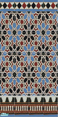 Sims 2 — Marrakesh Collection: Wall 3 by BunnyTSR — Part of my Marrakesh Collection, a beautiful ceramic mosaic tiled