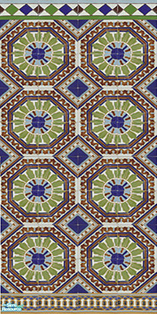 Sims 2 — Marrakesh Collection: Wall 5 by BunnyTSR — Part of my Marrakesh Collection, a wall tiled with beautiful ceramic