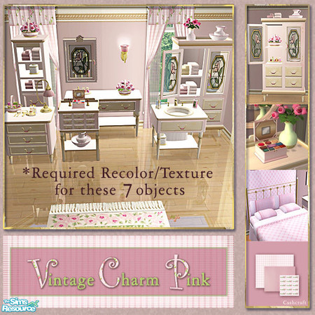Sims 2 — Vintage Charm Pink - Dresser Pink Recol by Cashcraft — Vintage Charm Pink is a collection of recolors for the