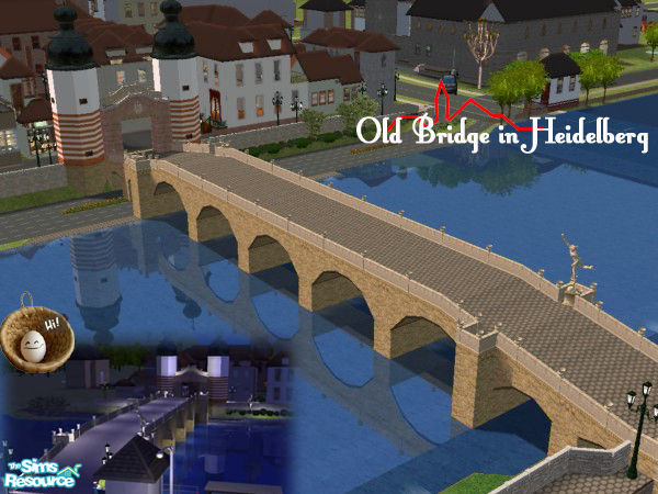 Sims 2 — Lot - Old bridge by artrui — A city needs a river and it\'s bridge. This is the frist step of my whohle pretty