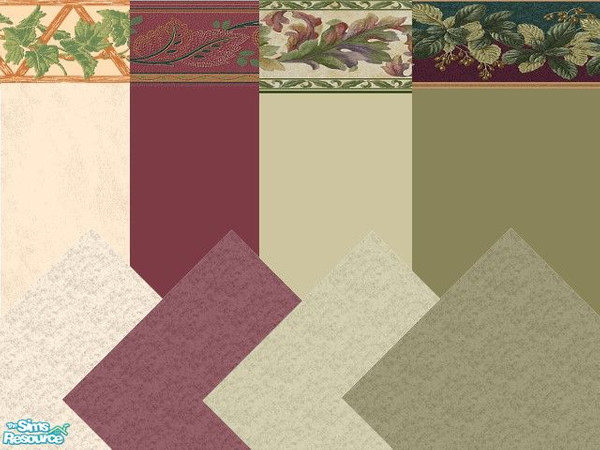 Sims 2 — JD leave ornament by jdamgaard — 4 wall papers with matching carpets