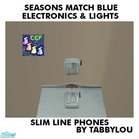 Sims 2 — TL - SM Blue Electronics+Lights SlimLinePhones by TabbyLou — Slim Line Phones (Wall & Table Top) Recolor of