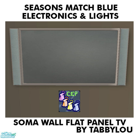 Sims 2 — TL - SM Blue Electronics+Lights SomaWallTV by TabbyLou — Soma \'Wall-Eye\' Large Screen Flat-Panel Television