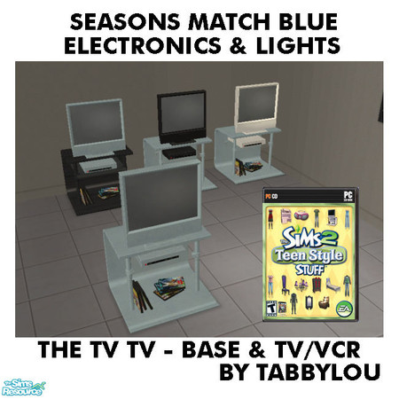 Sims 2 — TL - SM Blue Electronics+Lights TeenTVTV+Stand by TabbyLou — The Television Television Teen (TV & Stand)