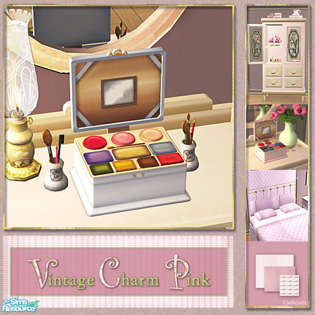 Sims 2 — Vintage Charm Pink - Makeup Case - Blue by Cashcraft — Vintage Charm Pink is a collection of recolors for the