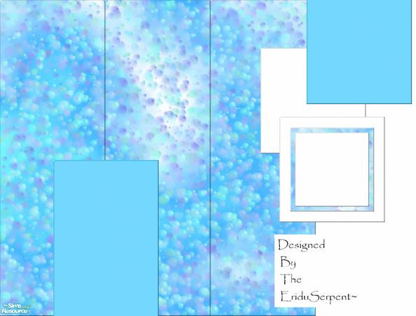 Sims 2 — Bubble Mural Set (Wall & Floor) by eriduserpent — A set of three seamless panels and one plain panel for a