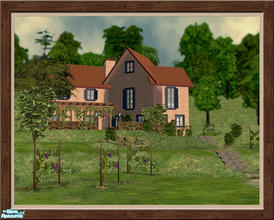 Sims 2 — The Mendocino - Furnished by Pinecat — <B>This beautiful Tuscan style farmhouse sits on a hill overlooking