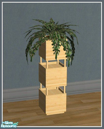 Sims 2 — Janice Diningroom - Plant and Planter by kittyispretty69 — A beautiful wooden planter with plant suitable for