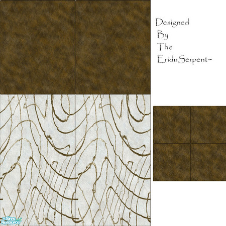 Sims 2 — Scribble Marble Wall Panel & Floor Tile by eriduserpent — One funky looking wall panel and a sedate tile to