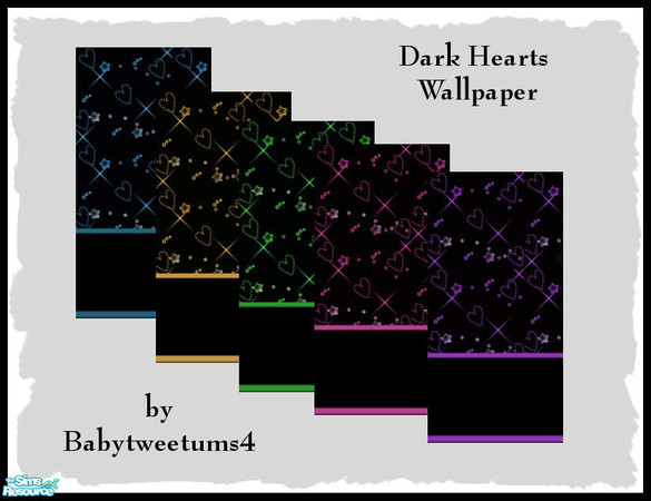 Sims 2 — Dark Hearts Wallpaper by babytweetums4 — For those of you who like darker walls this is perfect. Hearts and