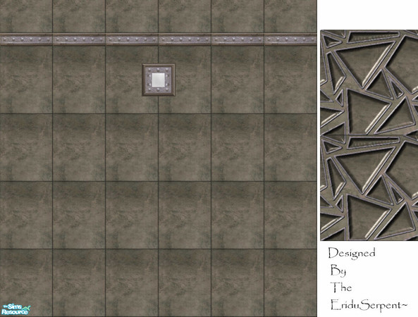 Sims 2 — Sexy Slate Wall Set & A Funky Looking Floor Tile by eriduserpent — I lurve slate walls...they look so cool.